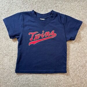 Kiddykats Twins youth size 4T dark blue graphic tee tshirt kids